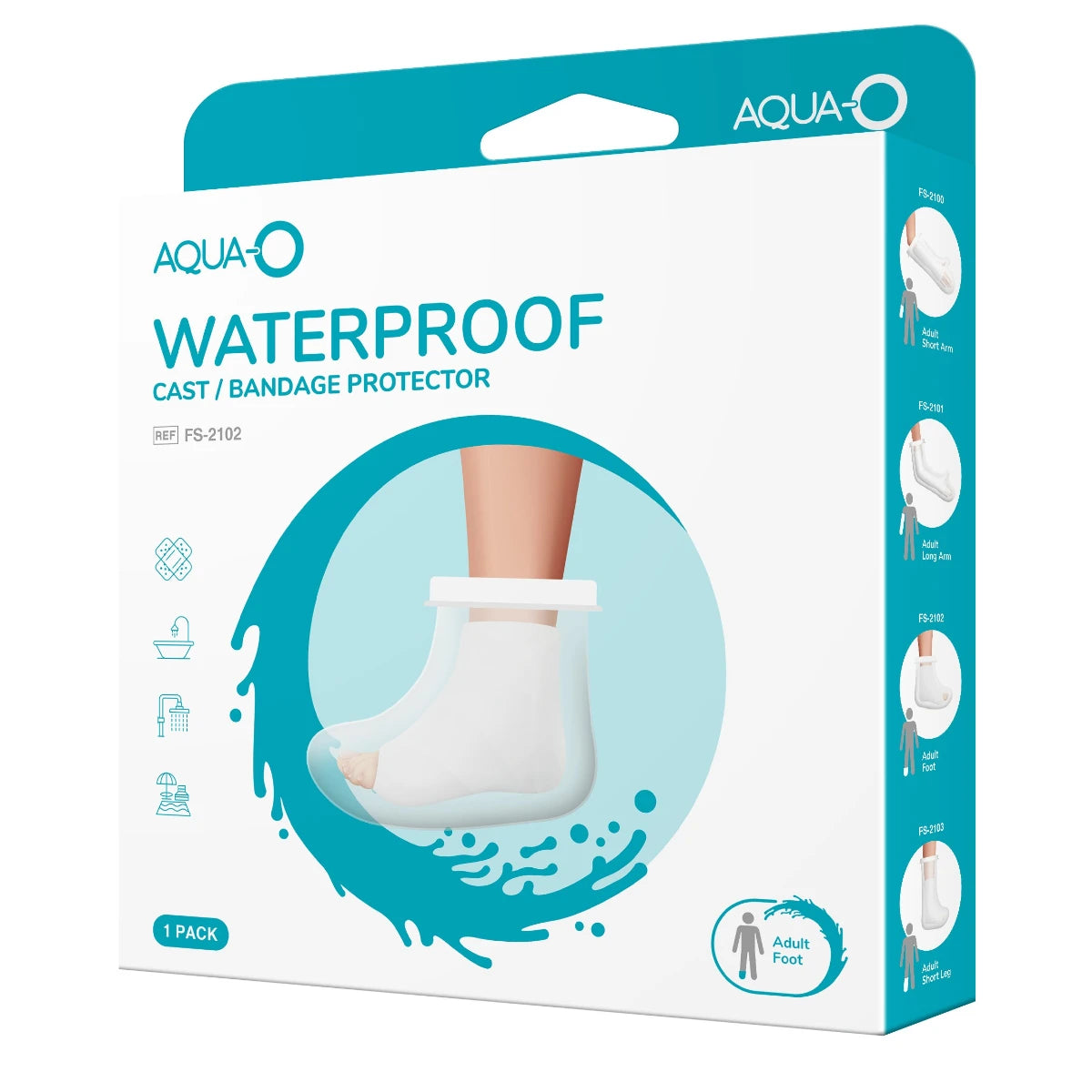 1Aid Kipsisuoja jalka Aqua0 1 kpl