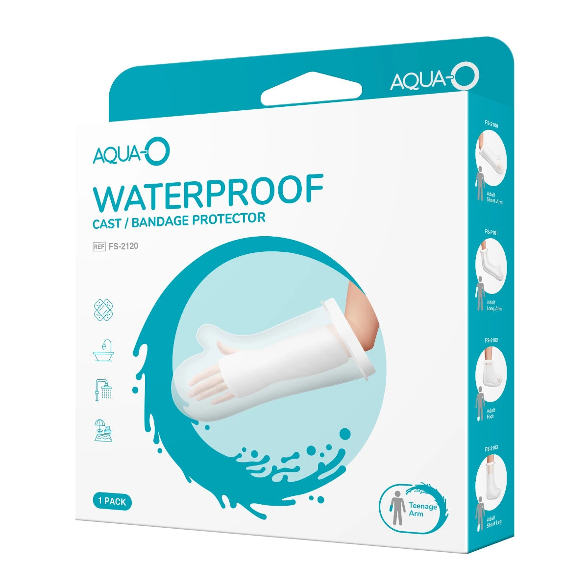 1Aid Teinien kipsinsuoja, käsivarsi Aqua0 1 kpl