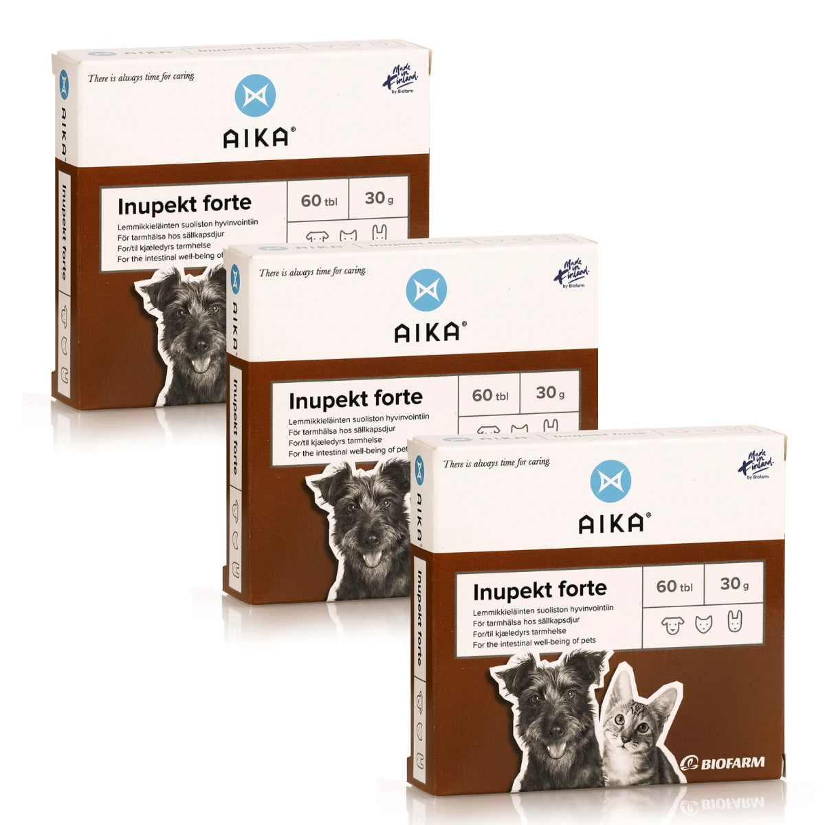 AIKA Inupekt Forte 3x60 tabl. – prebioottitabletit lemmikin suoliston hyvinvointiin säästöpakkauksessa