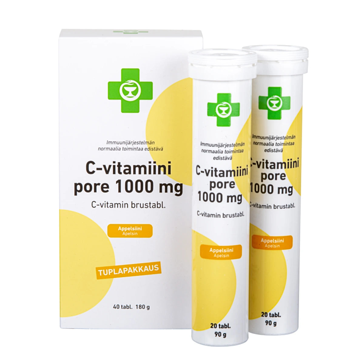 APTEEKKI C vitamiini 1000 Mg Appelsiini Poretabletti 40 Kpl apteekki-c-vitamiini-1000-mg-appelsiini-poretabletti-40-kpl