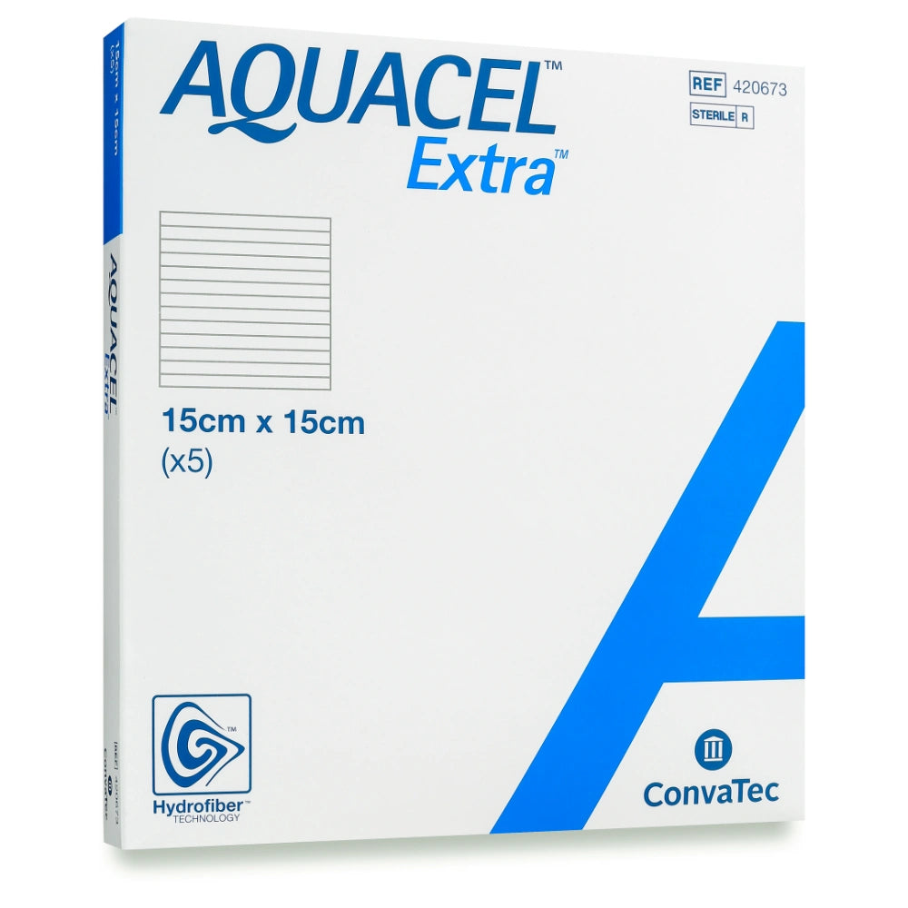 AQUACEL Extra 15 cm x 15 cm geeliytyvä haavasidos 5 kpl