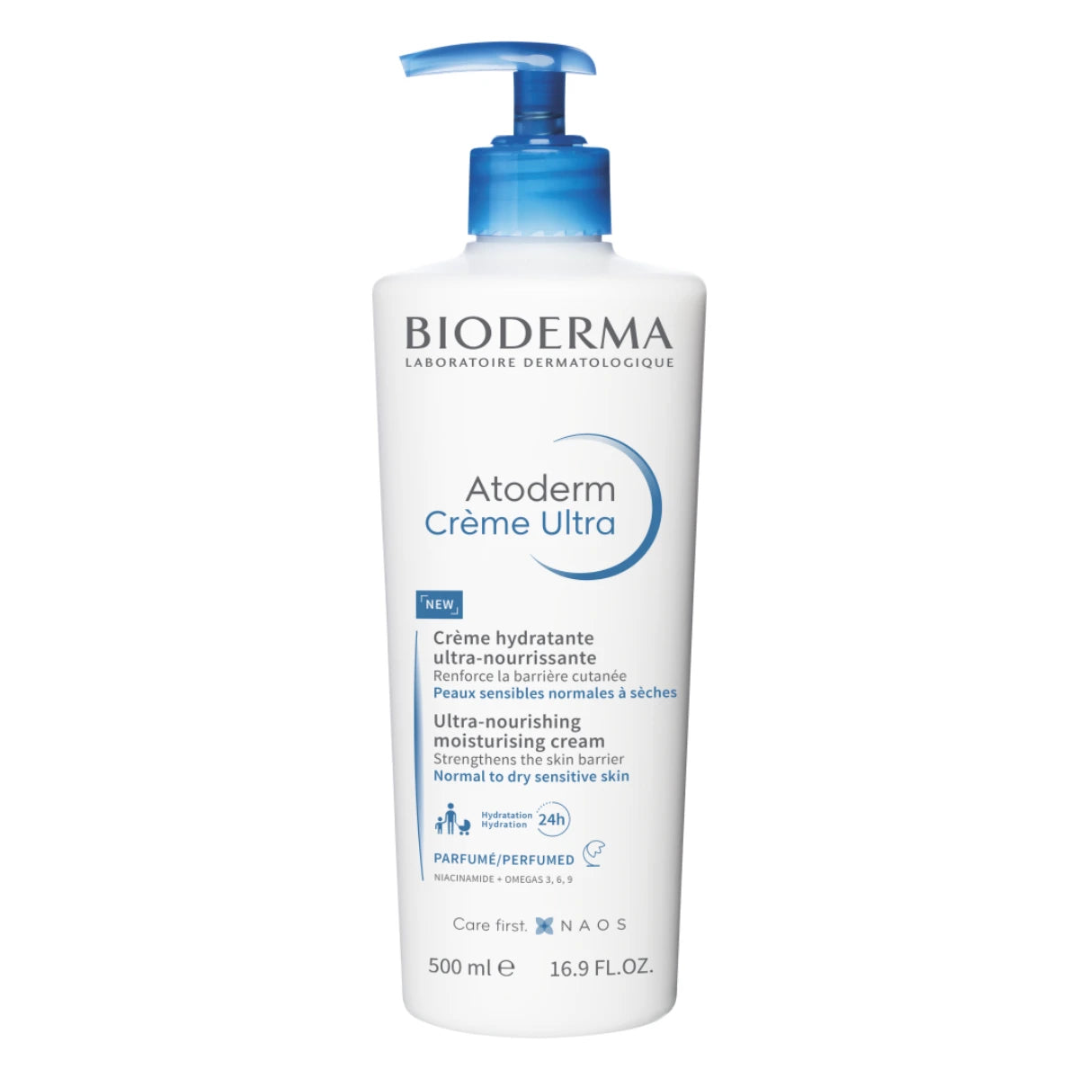 Bioderma Atoderm Crème Ultra Moisturising Cream Parfumed 500 ml –Tehokkaasti kosteuttava ja ravitseva perusvoide koko perheelle