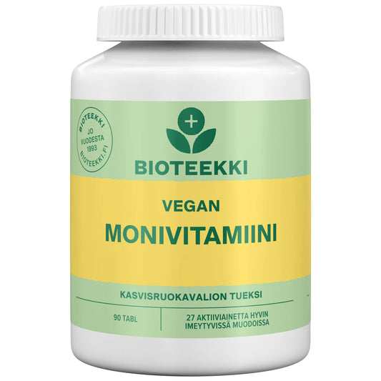 Bioteekki Vegan Monivitamiini tabletti 90 kpl kasvisruokavalion tueksi