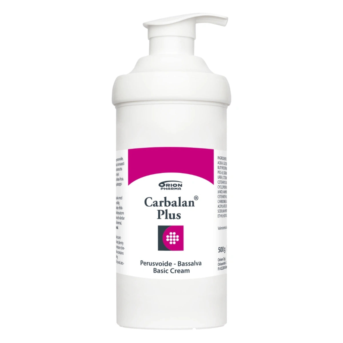 CARBALAN Plus perusvoide 500 g karbamidia ja karitevoita sisältävä perusvoide pumppupullossa