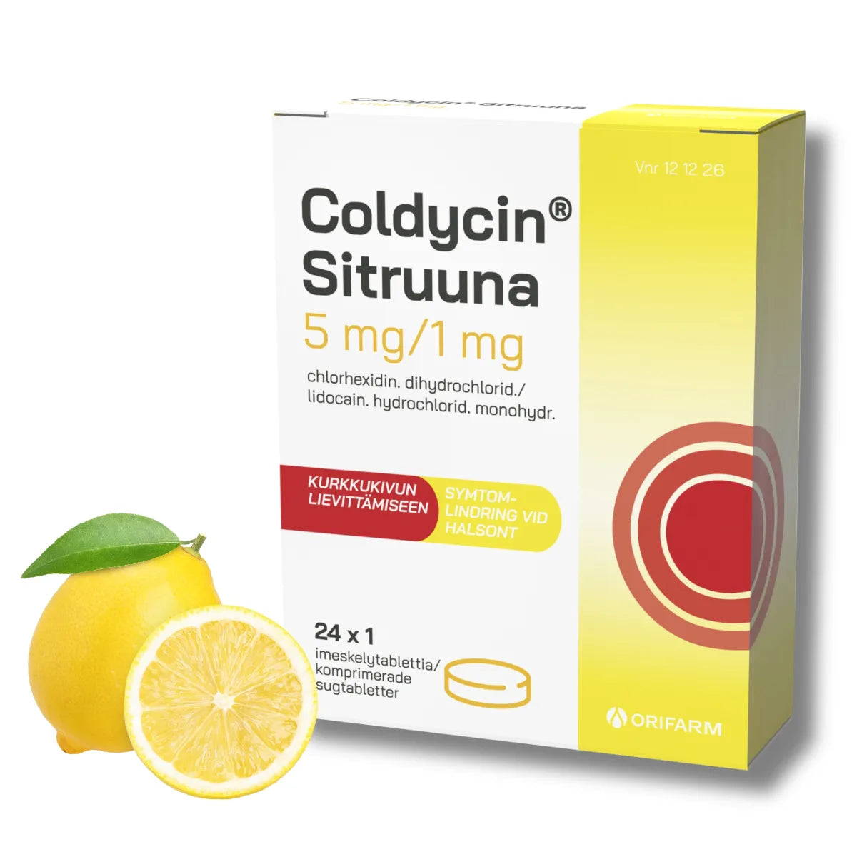 COLDYCIN Sitruunanmakuinen imeskelytabletti 24 kpl