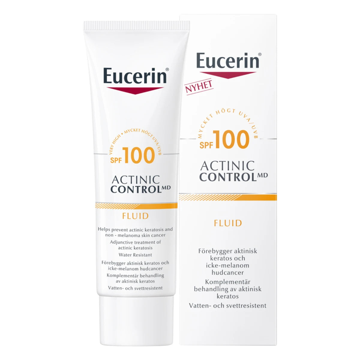 EUCERIN Sun Actinic Control MD Fluid SPF100 80 ml ehkäisee aktiinista keratoosia ja ei-melanoottista ihosyöpää
