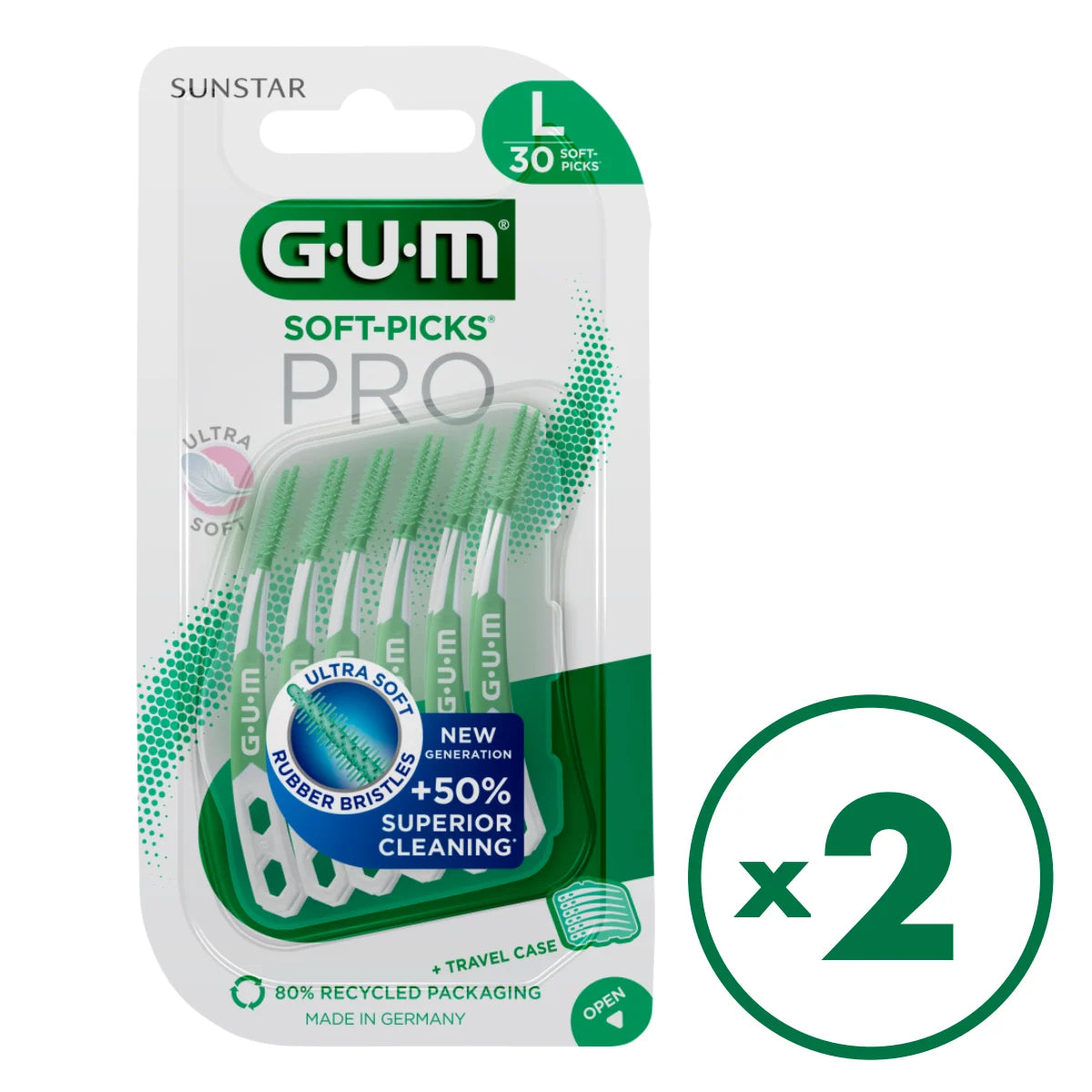 GUM Soft-Picks Pro Large Harjatikut 60 kpl – tuplapakkaus edullisemmin