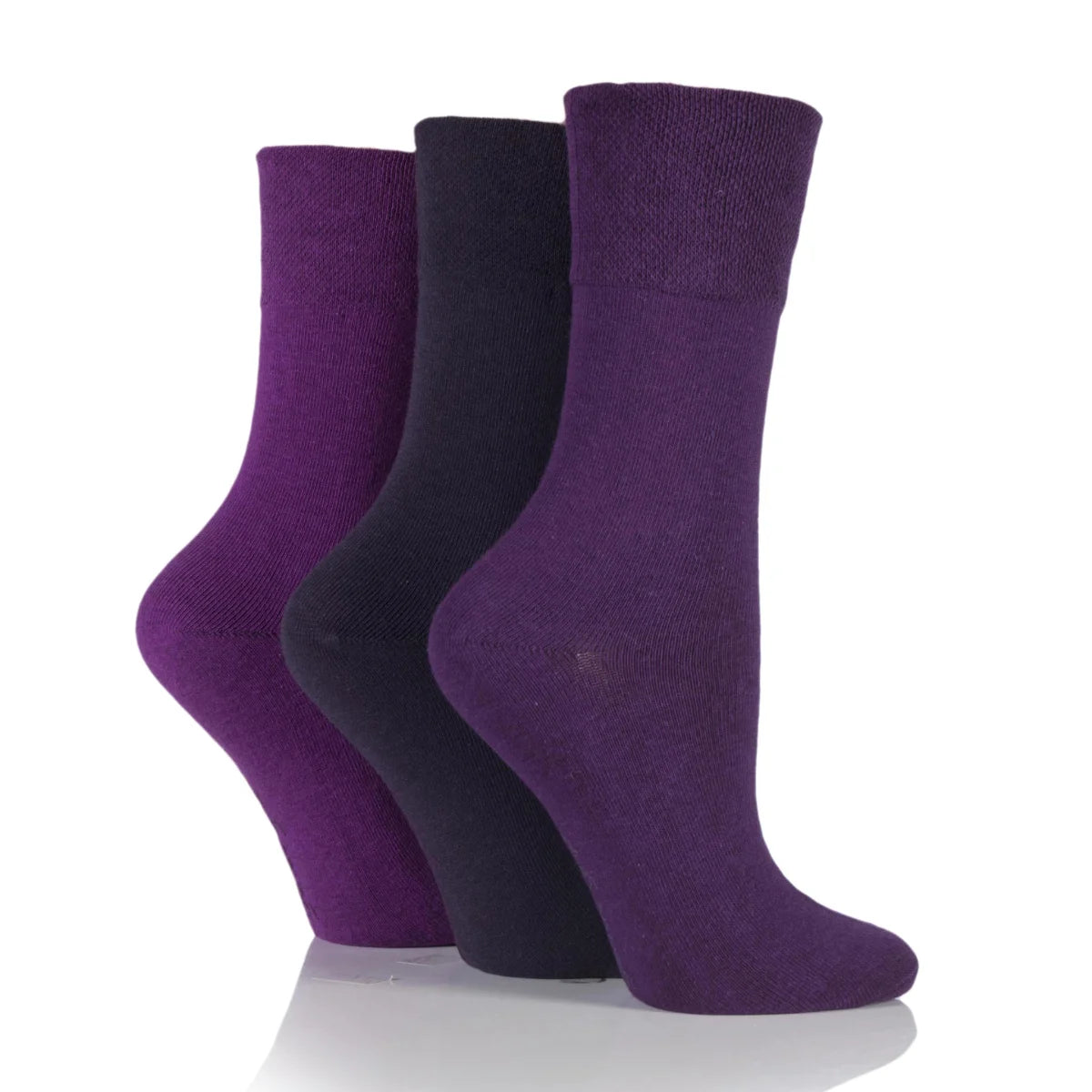 IOMI Footnurse Diabetessukka 37-42 Lila/pinkki 3 paria kiristämätön