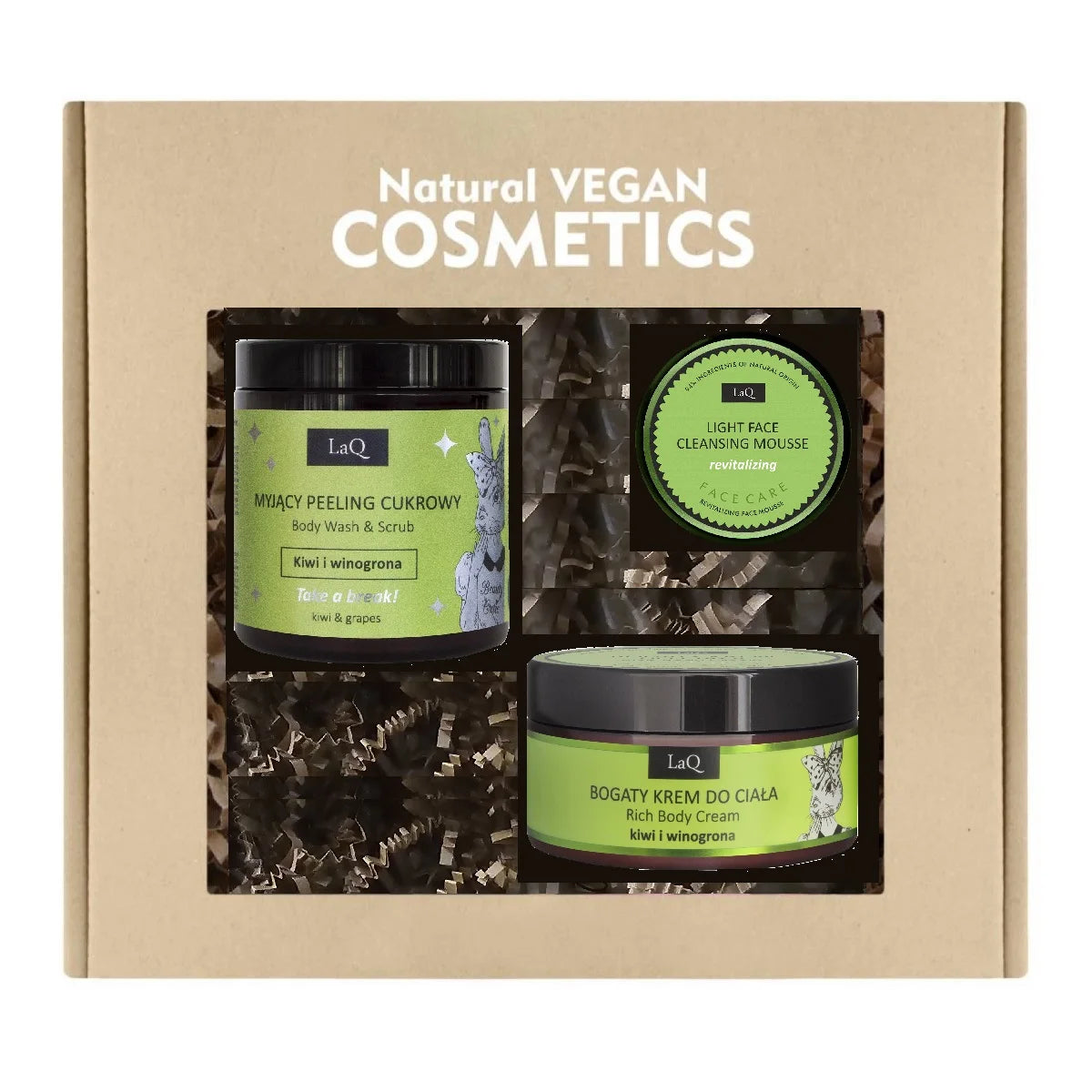 LaQ Lahjapakkaus Kiwi & Grapes Unisex – 3 tuotetta kasvoille ja vartalolle