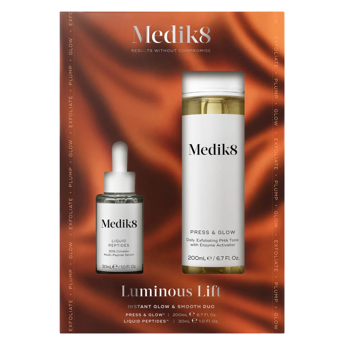 Medik8 Luminous Lift lahjapakkaus – kuorii ja kirkastaa ihoa