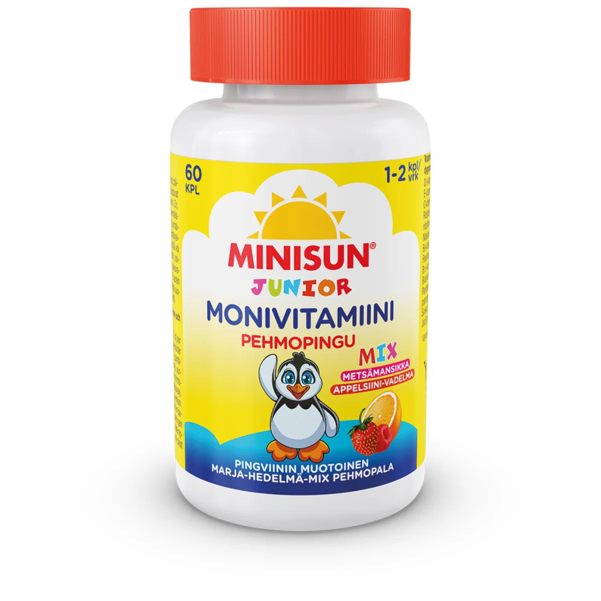 MINISUN Monivitamiini Pehmopingu Marja-Hedelmä-Mix purutabletti 60 kpl