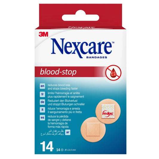 Nexcare Blood-Stop Spot laastari 22 mm 14 kpl pysäyttää verenvuodon nopeammin kuin perinteinen laastari