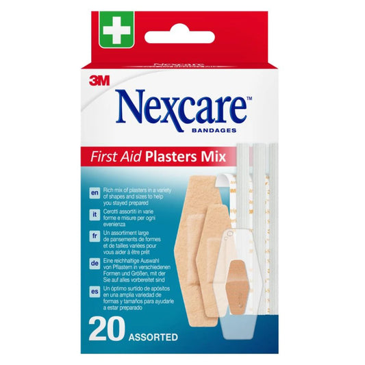 Nexcare ensiapulaastari valikoima 20 kpl useita erilaisia ja -kokoisia laastareita