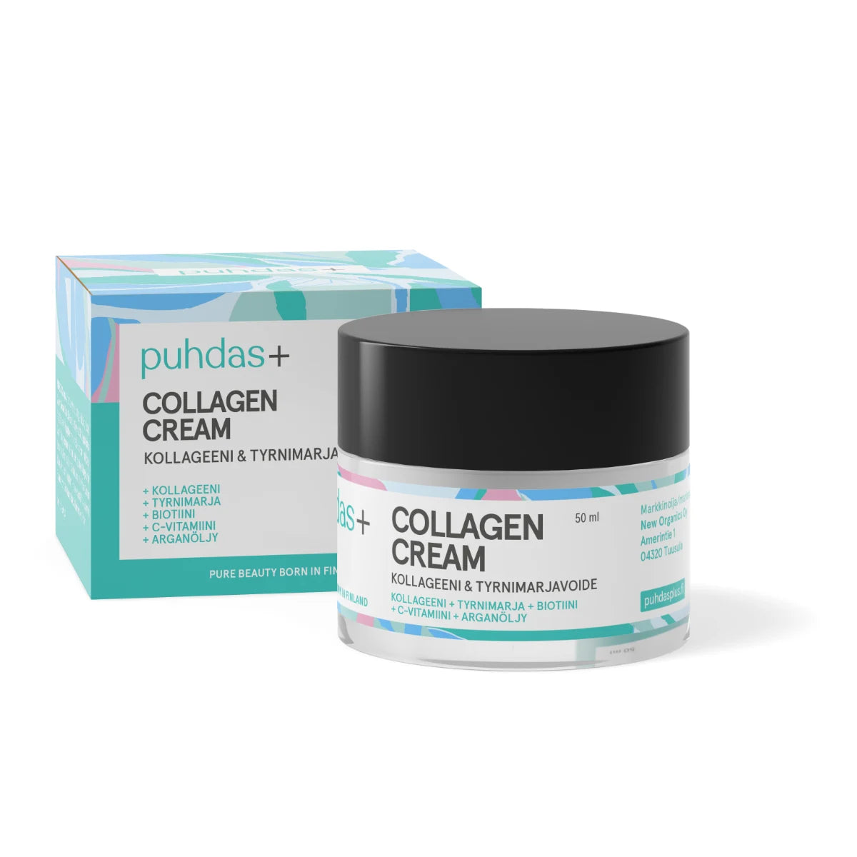 Puhdas+ Collagen Cream 50 ml – Kollageenivoide kasvoille ja dekolteelle