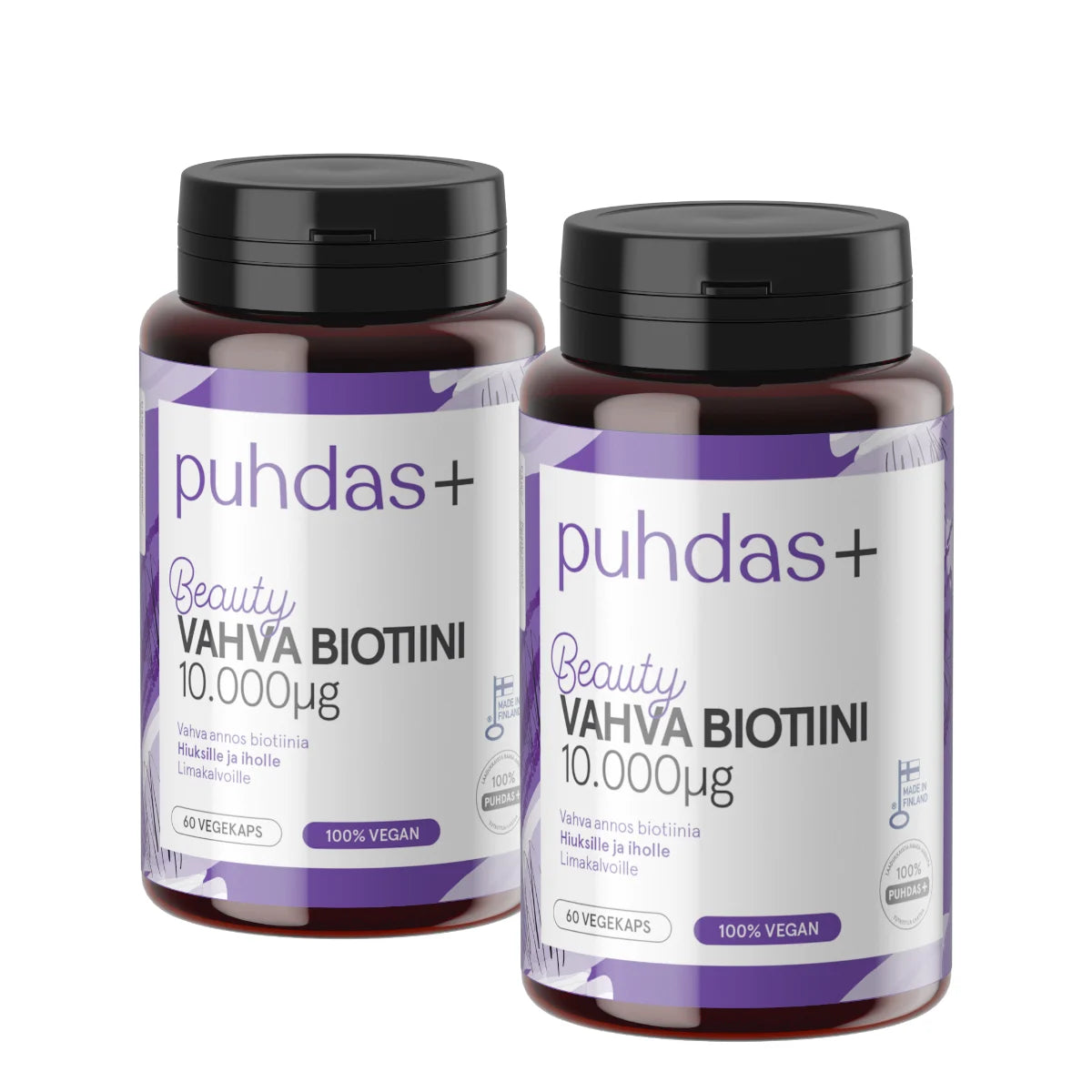 Puhdas+ Vahva Biotiini 10.000 mikrog kaps 60 kpl tuplapakkaus edullisemmin