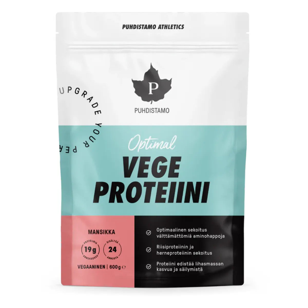 PUHDISTAMO Athletics Optimal Vege proteiini Mansikka 600 g