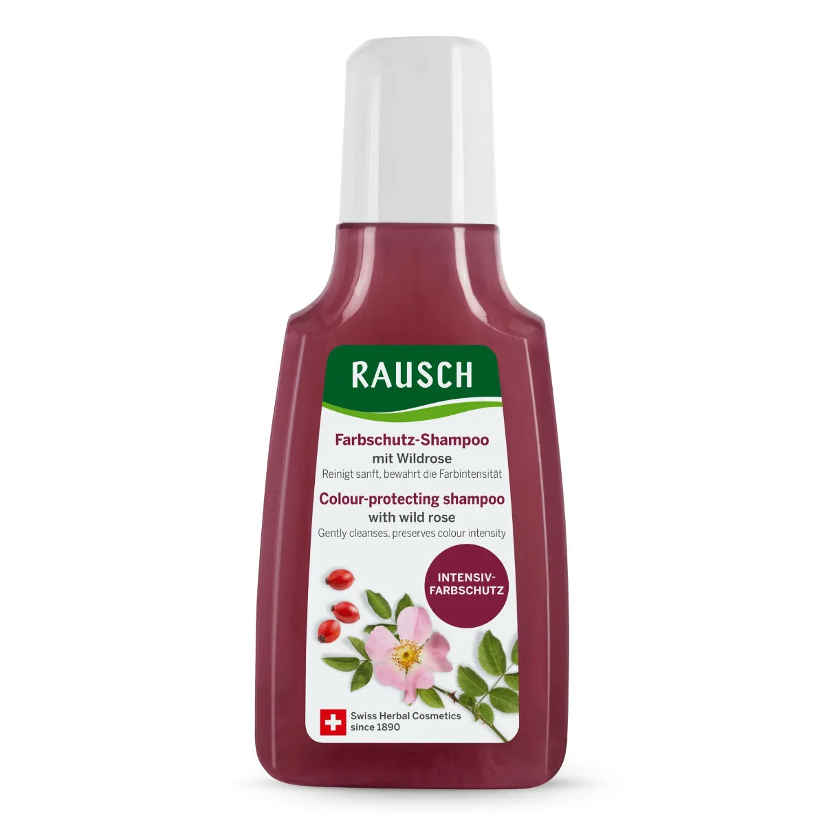 Rausch Väriä suojaava Villiruusu Shampoo 40 ml, matkakoko
