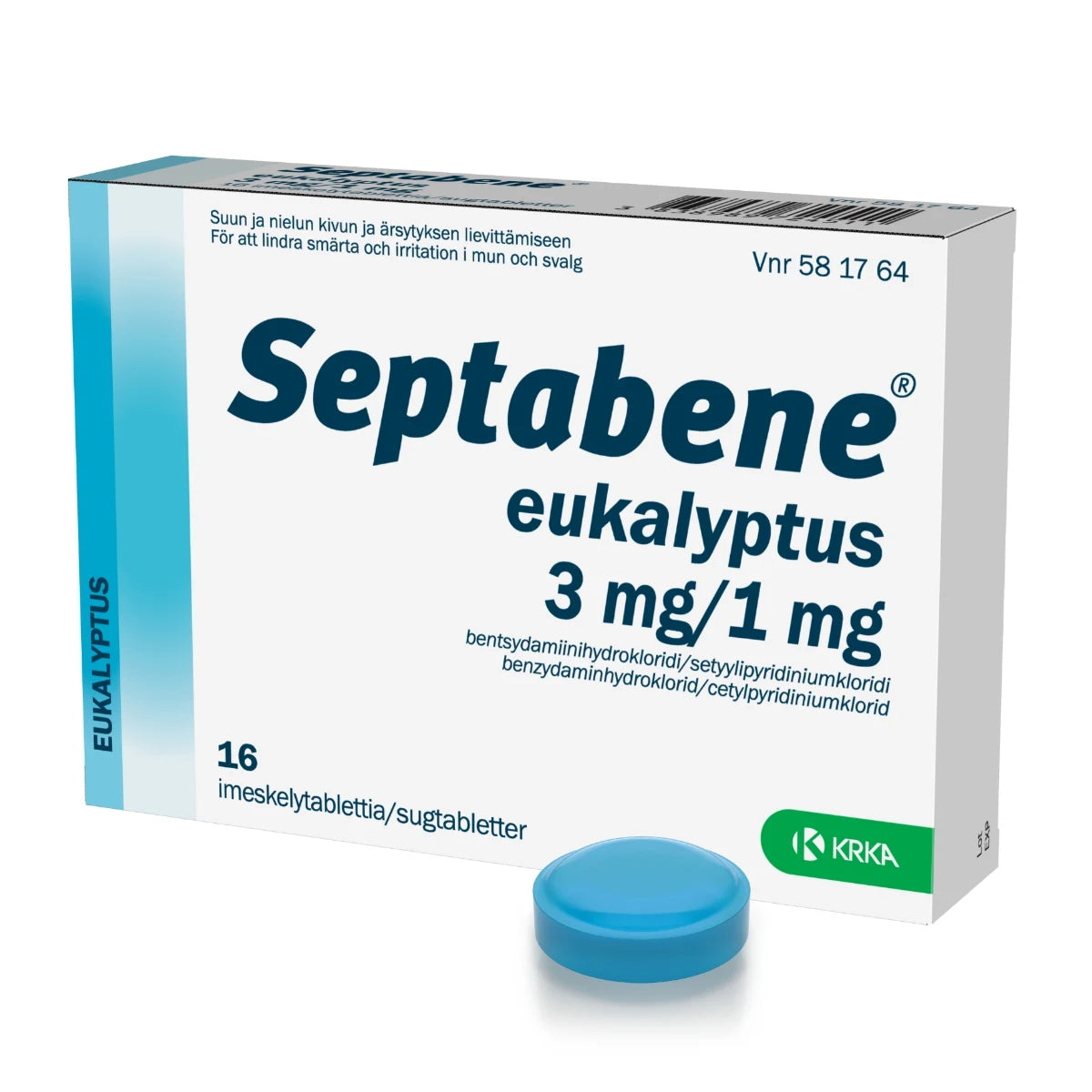 SEPTABENE eukalyptus 1 mg/3 mg imeskelytabletti 16 kpl