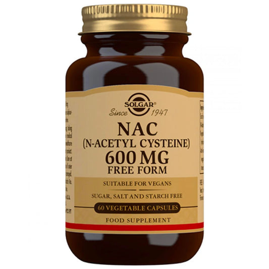 SOLGAR NAC (N-Asetyyli L-Kysteiini) 600 mg 60 vegaanista kapselia