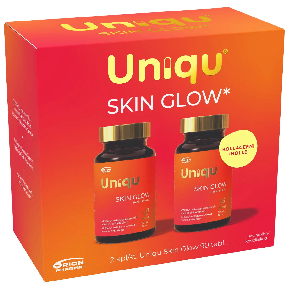 Uniqu Skin Glow Giftpack 2 x 90 tabl kollageeni ravintolisä