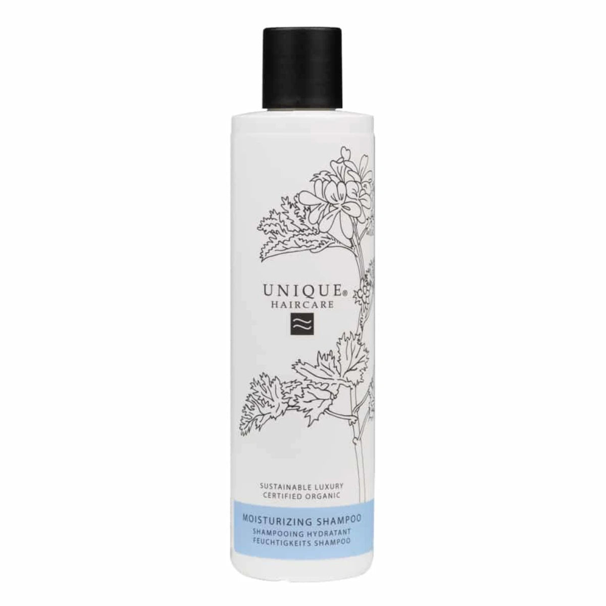 Unique Beauty Moisturizing Shampoo 250 ml – kosteuttava ja hoitava luomu shampoo kuiville ja vaurioituneille hiuksille