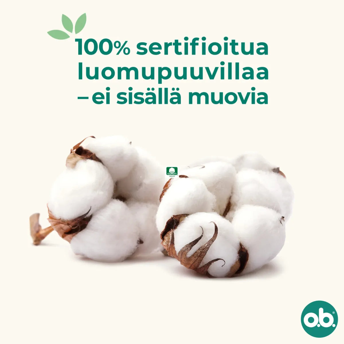 o.b. Organic Super tampon 16 kpl – luomupuuvillaa ilman muovia