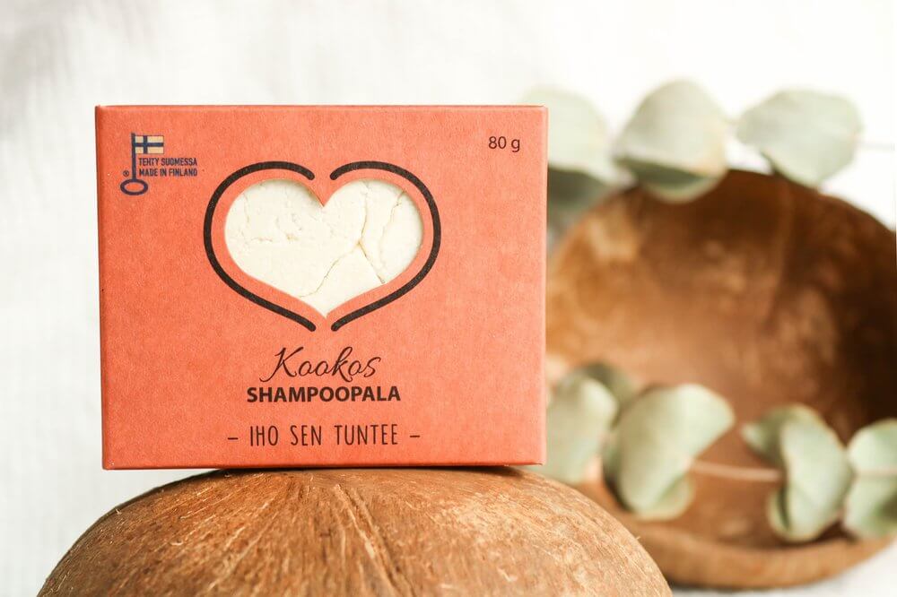 CATTECO Kookos shampoopala herkälle hiuspohjalle 80 g