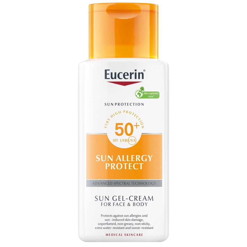 EUCERIN Sun Allergy Protect Gel Cream SPF50+ aurinkovoide kasvoille ja vartalolle 150 ml