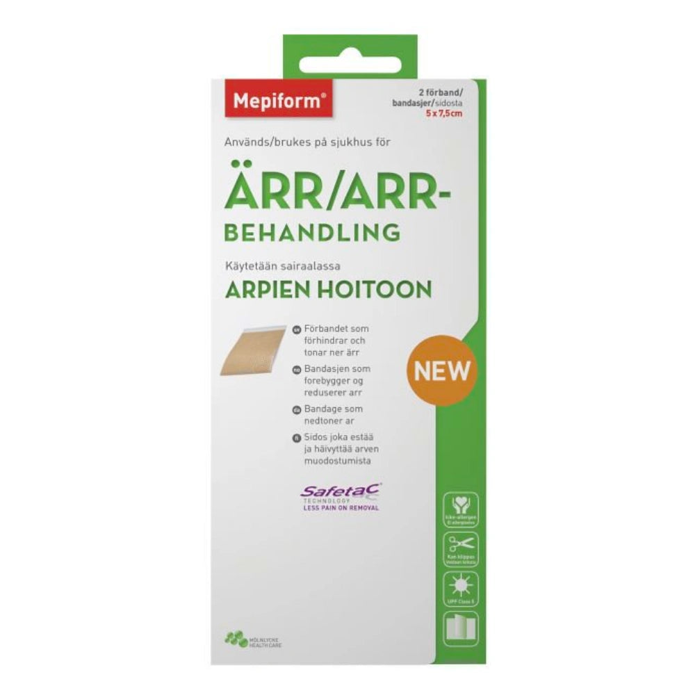 MEPIFORM 5 x 7,5 cm epästeriili sidos 2 kpl