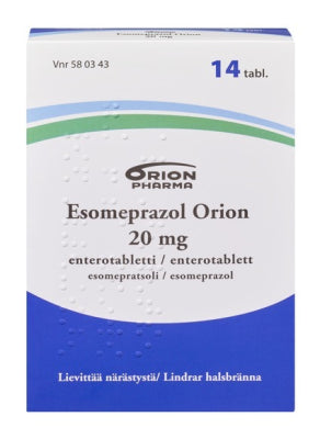 ESOMEPRAZOL ORION 20 mg enterotabletti