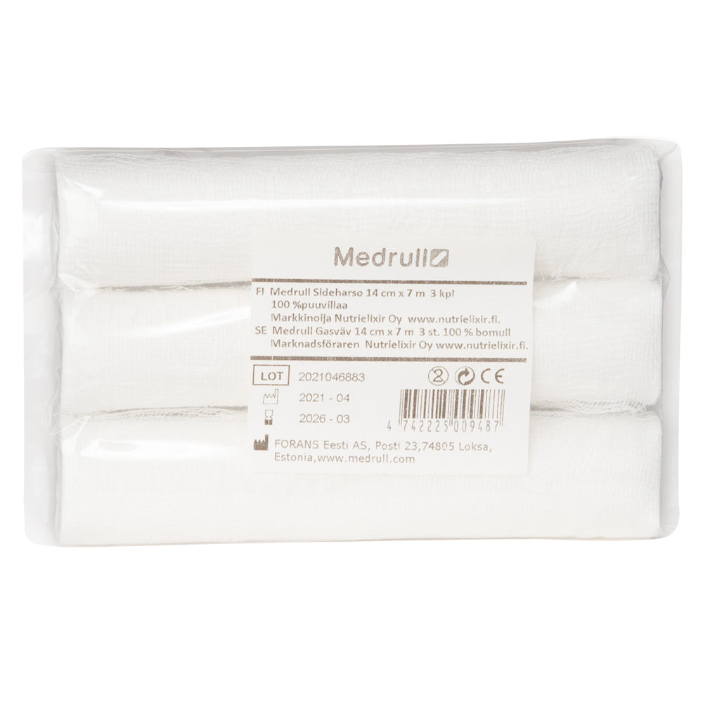 MEDRULL Sideharso puuvilla 14 cm x 7 m 3 kpl