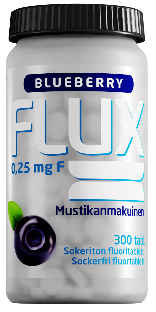 FLUX Blueberry mustikanmakuinen fluoritabletti 300 tabl