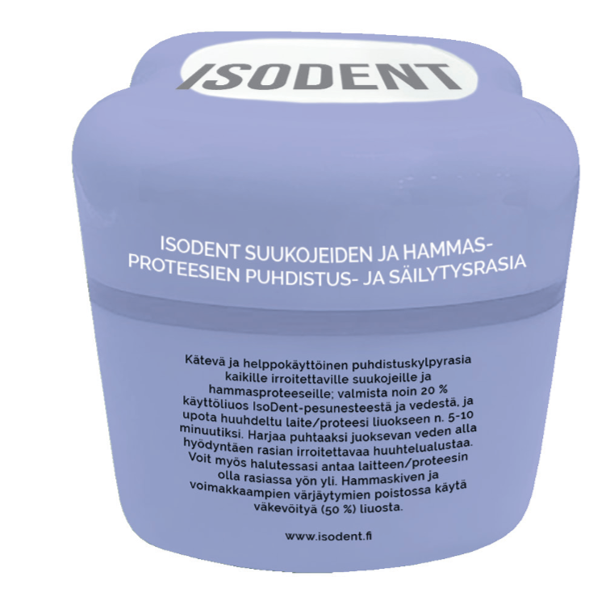 ISODENT Puhdistus- ja säilytysrasia suukojeet ja hammasproteesit 1 kpl
