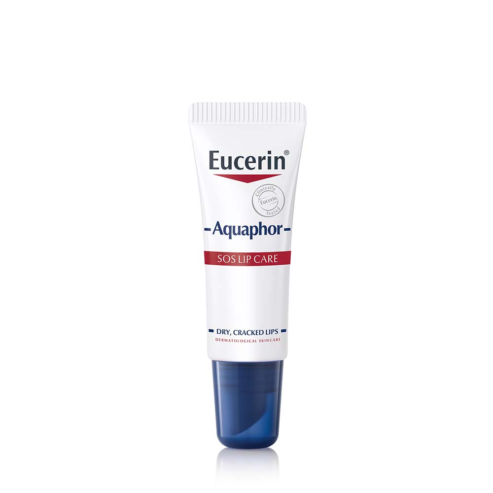 EUCERIN Aquaphor SOS Lip Care huulivoide erittäin kuiville huulille 10 ml nopeaa lievitystä ja suojaa kuiville ja halkeileville huulille