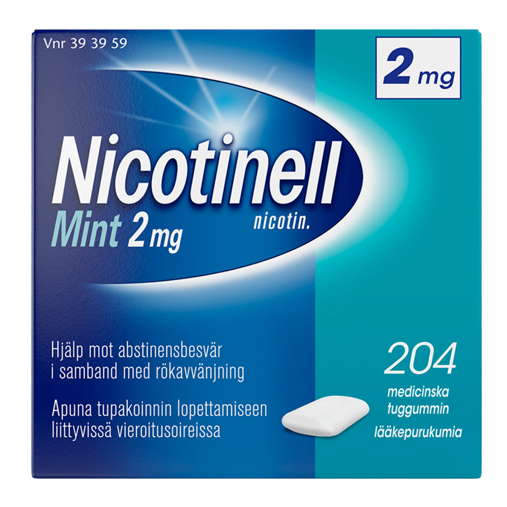 NICOTINELL MINT 2 mg lääkepurukumi 204 kpl