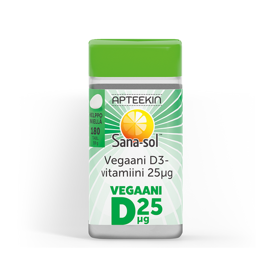 APTEEKIN Sana-sol vegaani D3-vitamiini 25 µg 180 tabl.