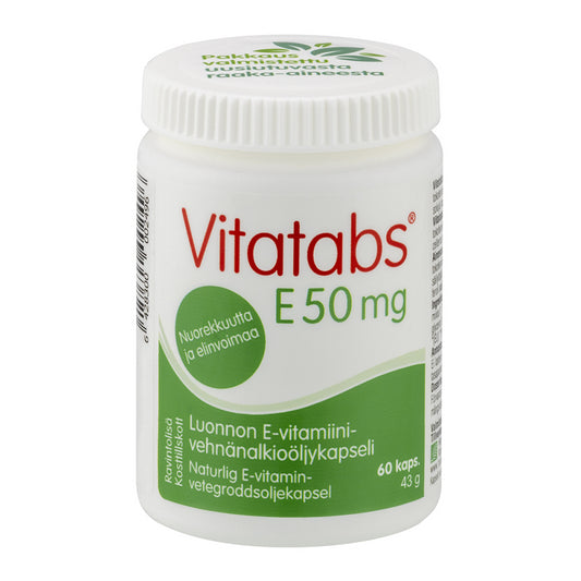 VITATABS E 50 mg E-vitamiini – vehnänalkioöljykapseli 60 kaps