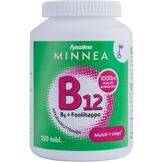 MINNEA B12 + B6 + foolihappo pitkävaikutteinen tabletti 150 tablettia