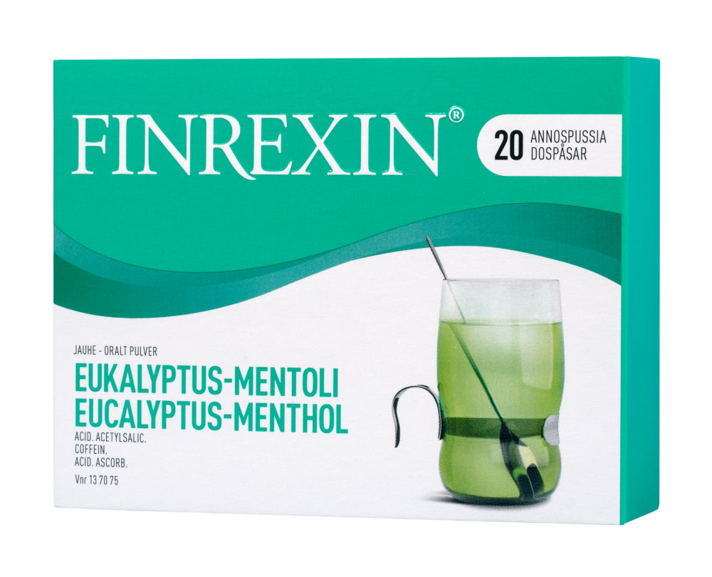 FINREXIN 30 mg/300 mg/350 mg jauhe, eukalyptus-mentoli