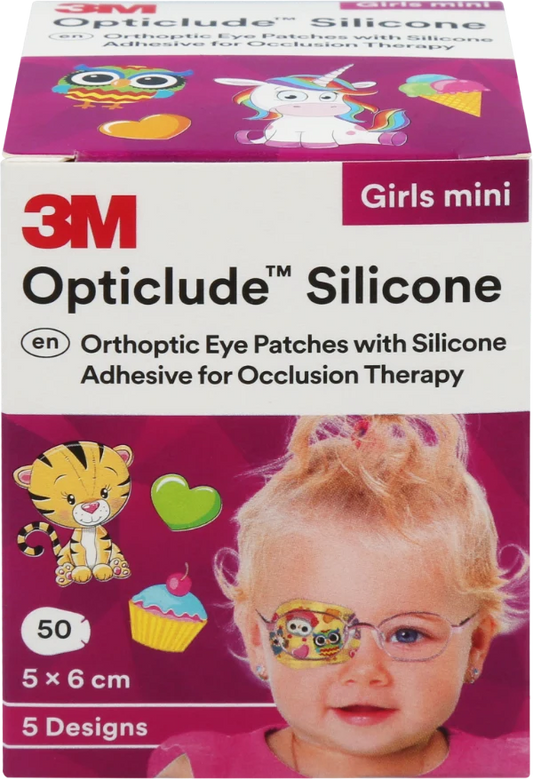 3M OPTICLUDE Silicone mini silmälappu peittohoitoon lajitelma tytöille