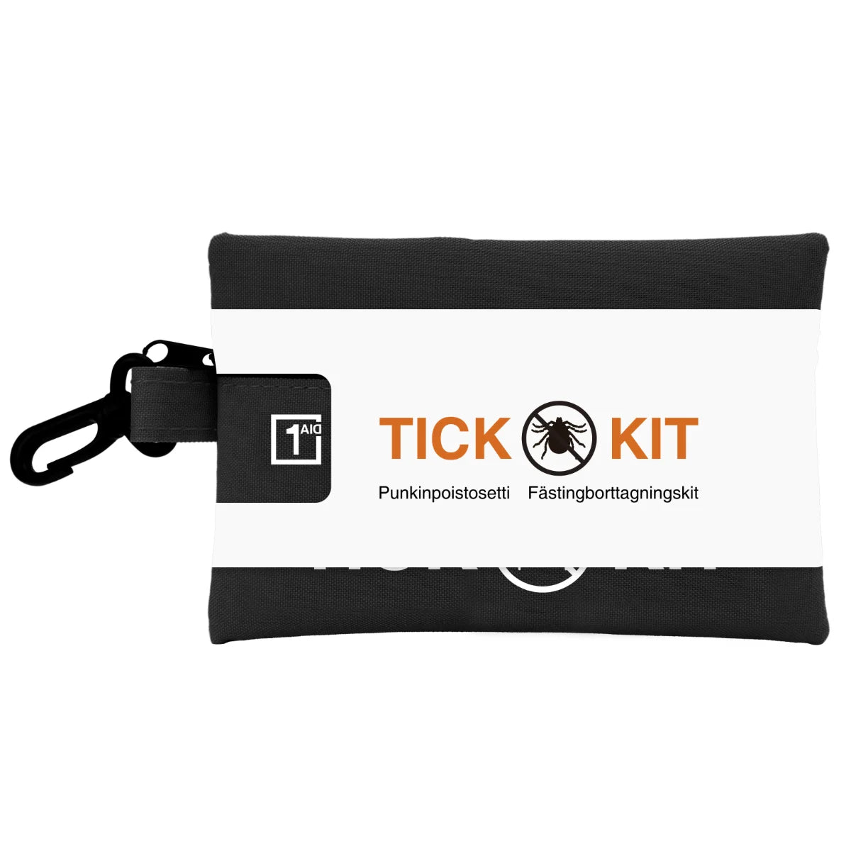 1Aid Punkinpoistosetti Musta – kattava ensiapupakkaus punkkien poistoon, 1 kpl