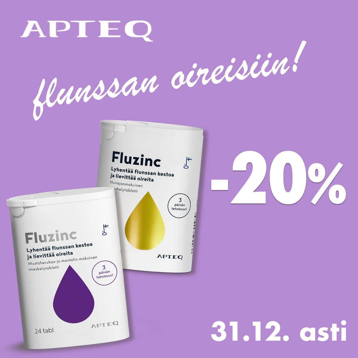 Apteq Fluzinc -20% joulukuun ajan