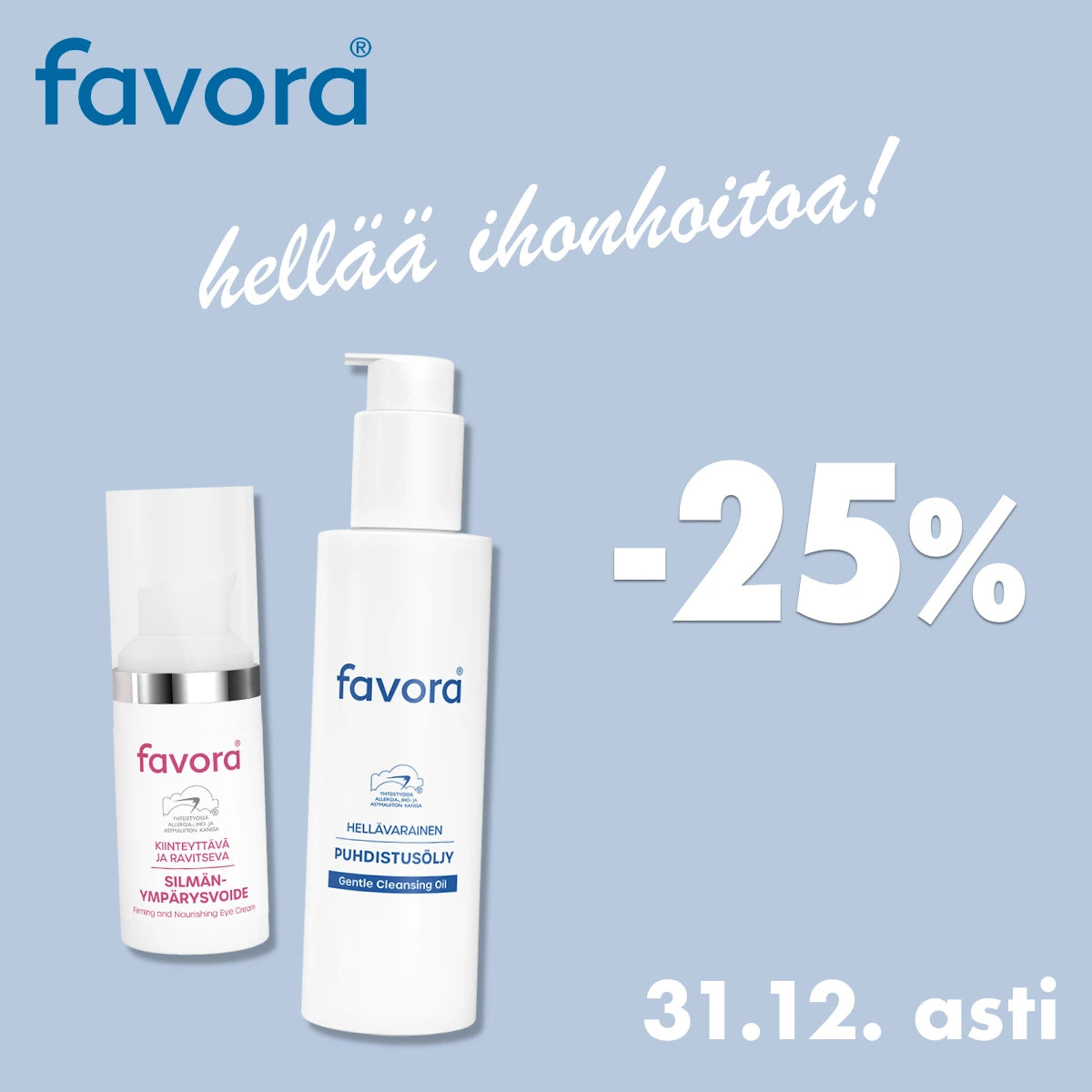 Favora -25% joulukuun ajan
