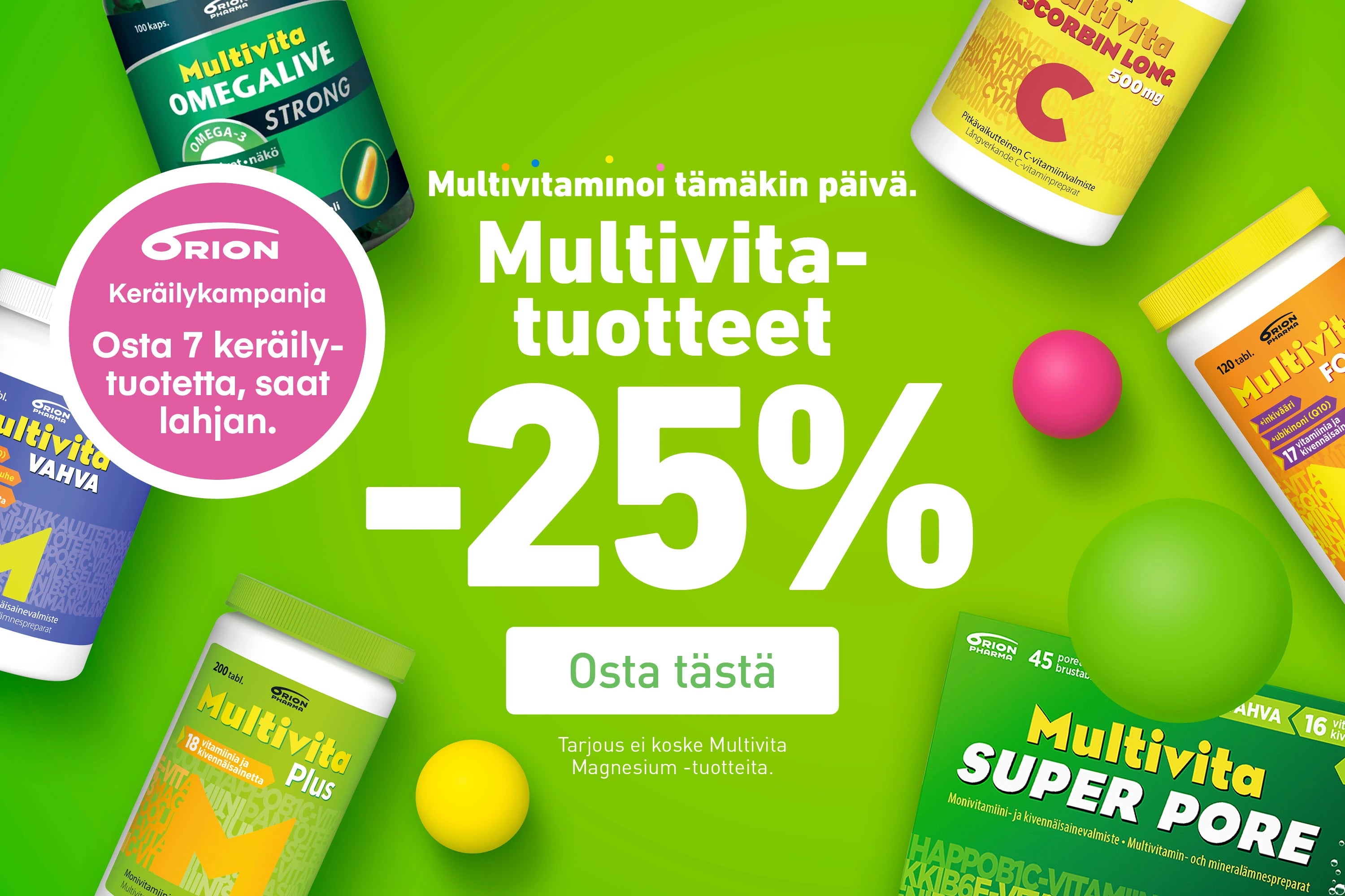 Multivita-tuotteita -25% joulukuun ajan