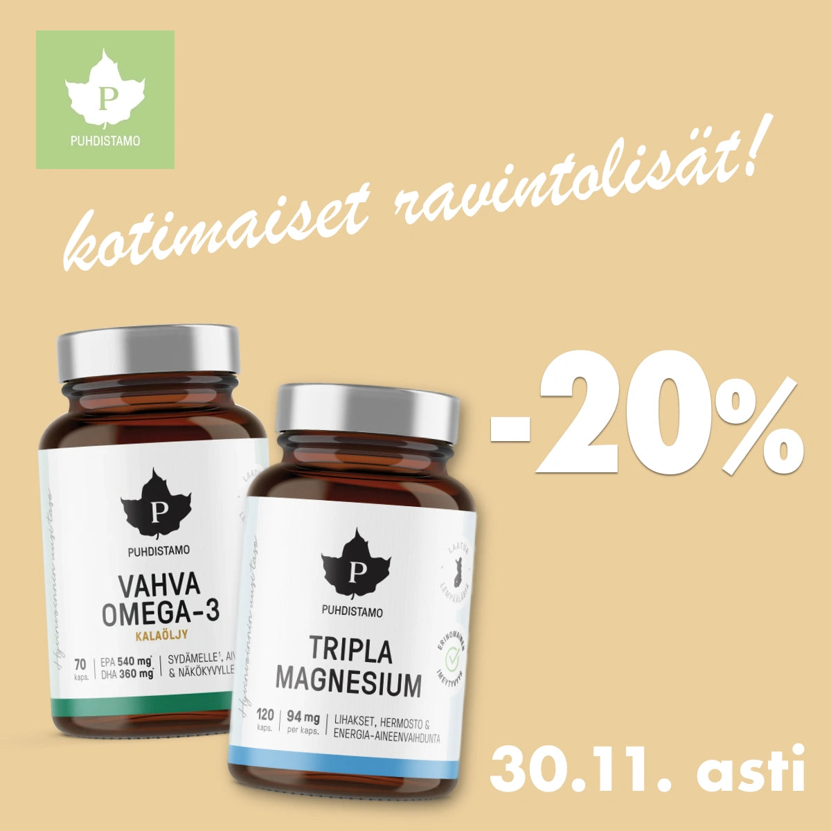 Puhdistamo -20% marraskuun ajan