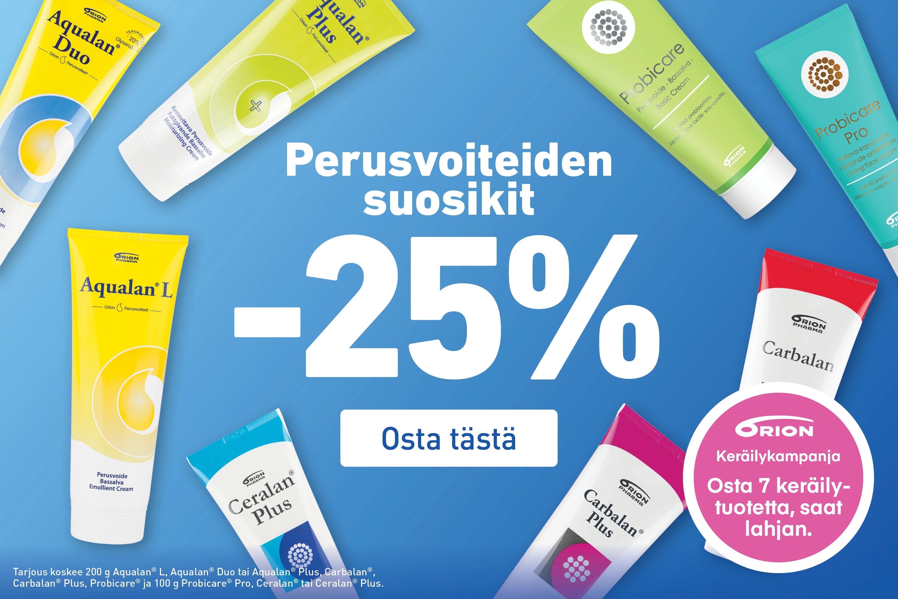 Orionin perusvoiteiden suosikit -25% marraskuun ajan