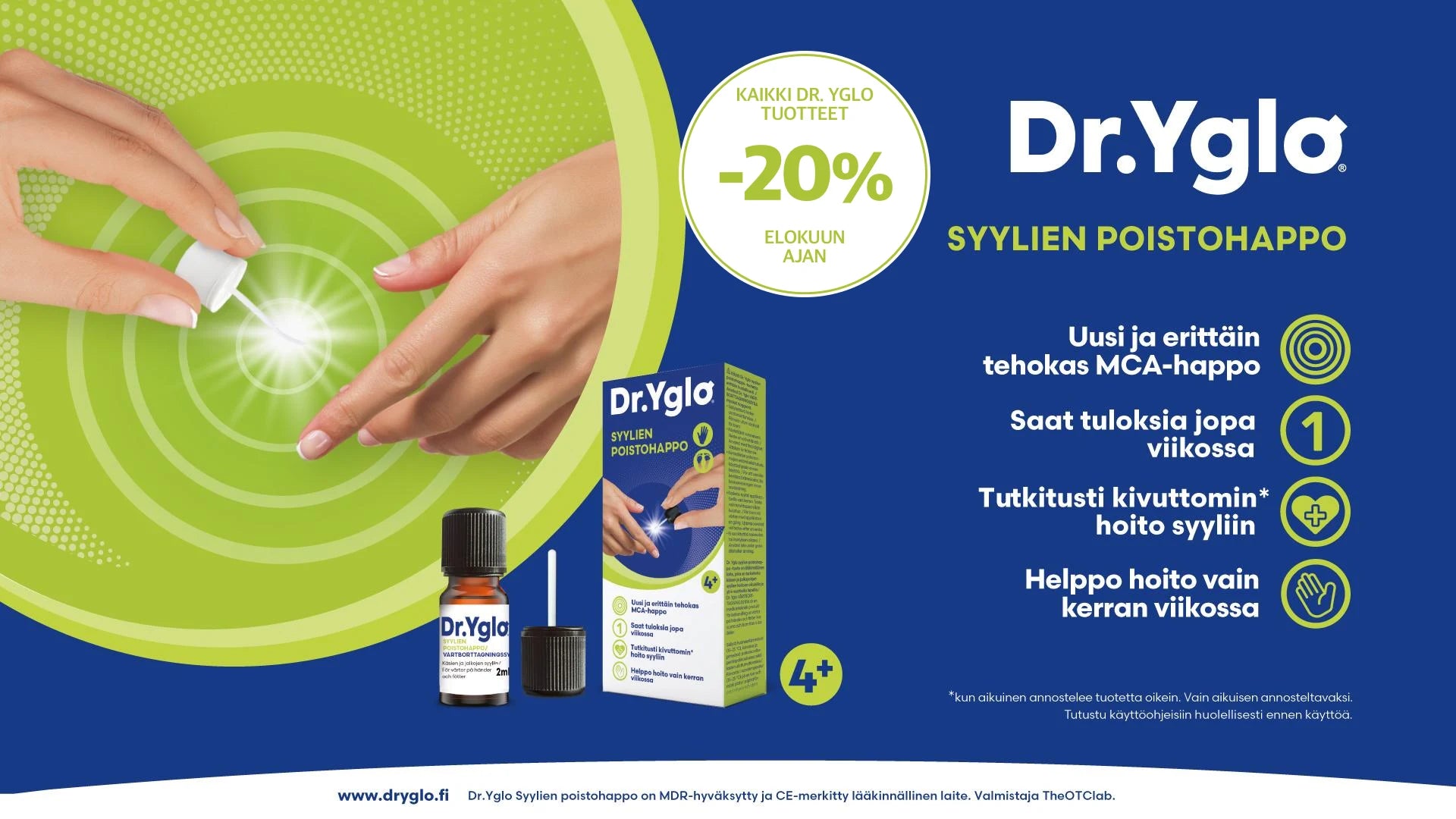 Dr . Yglo syylätuotteet -20% elokuun ajan