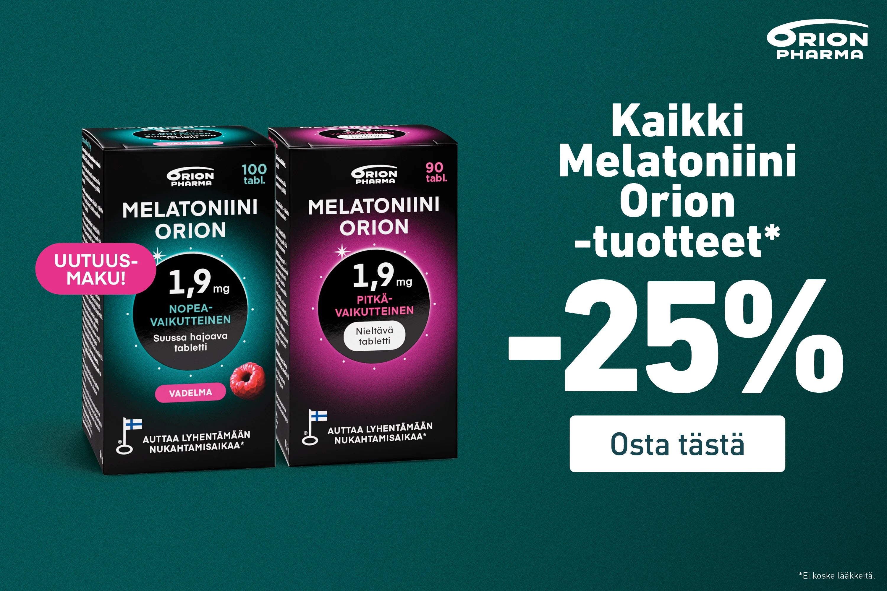Melatoniini Orion -25% elokuun ajan