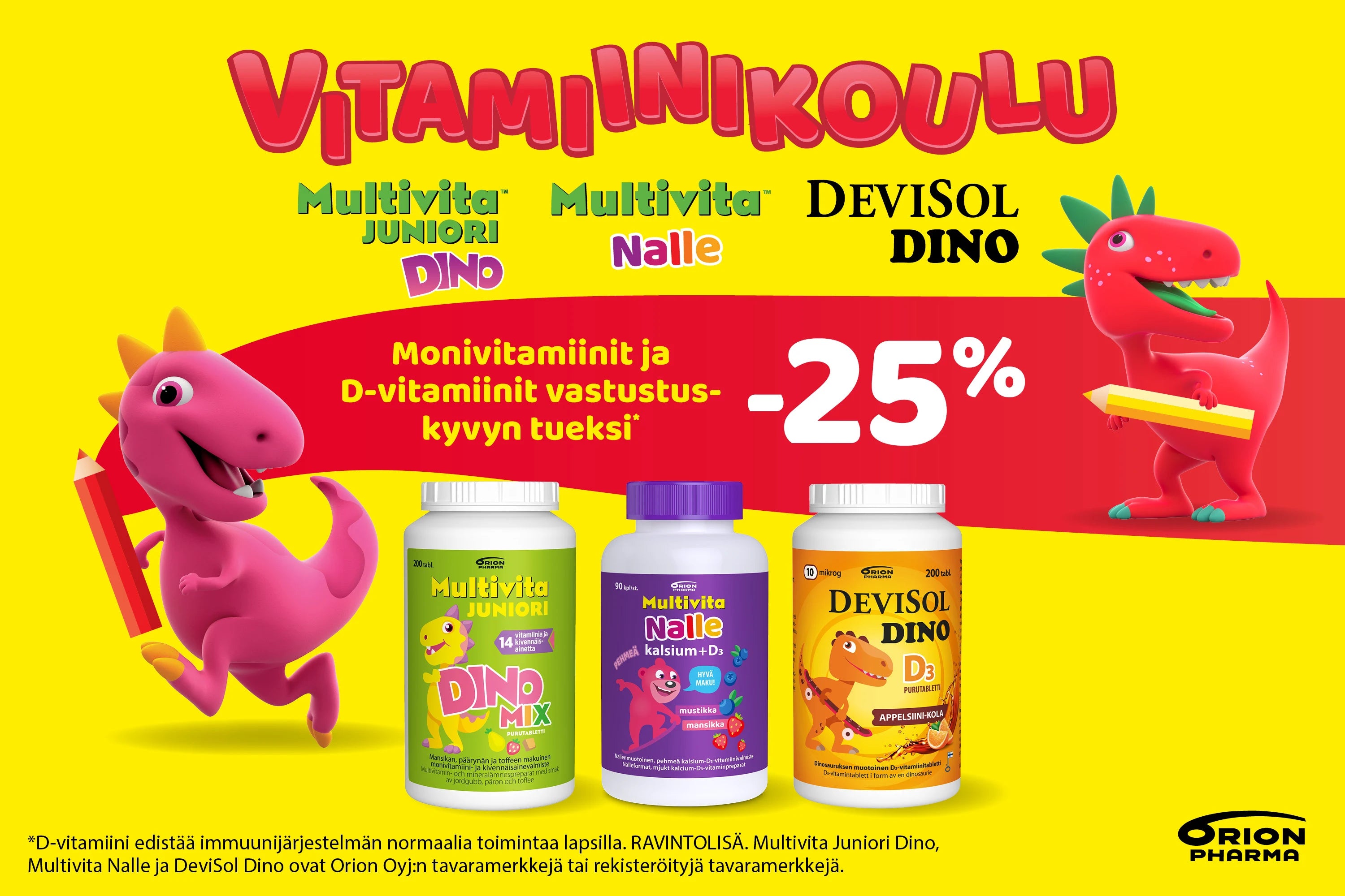 Lasten Multivita-tuotteet -25% elokuun ajan