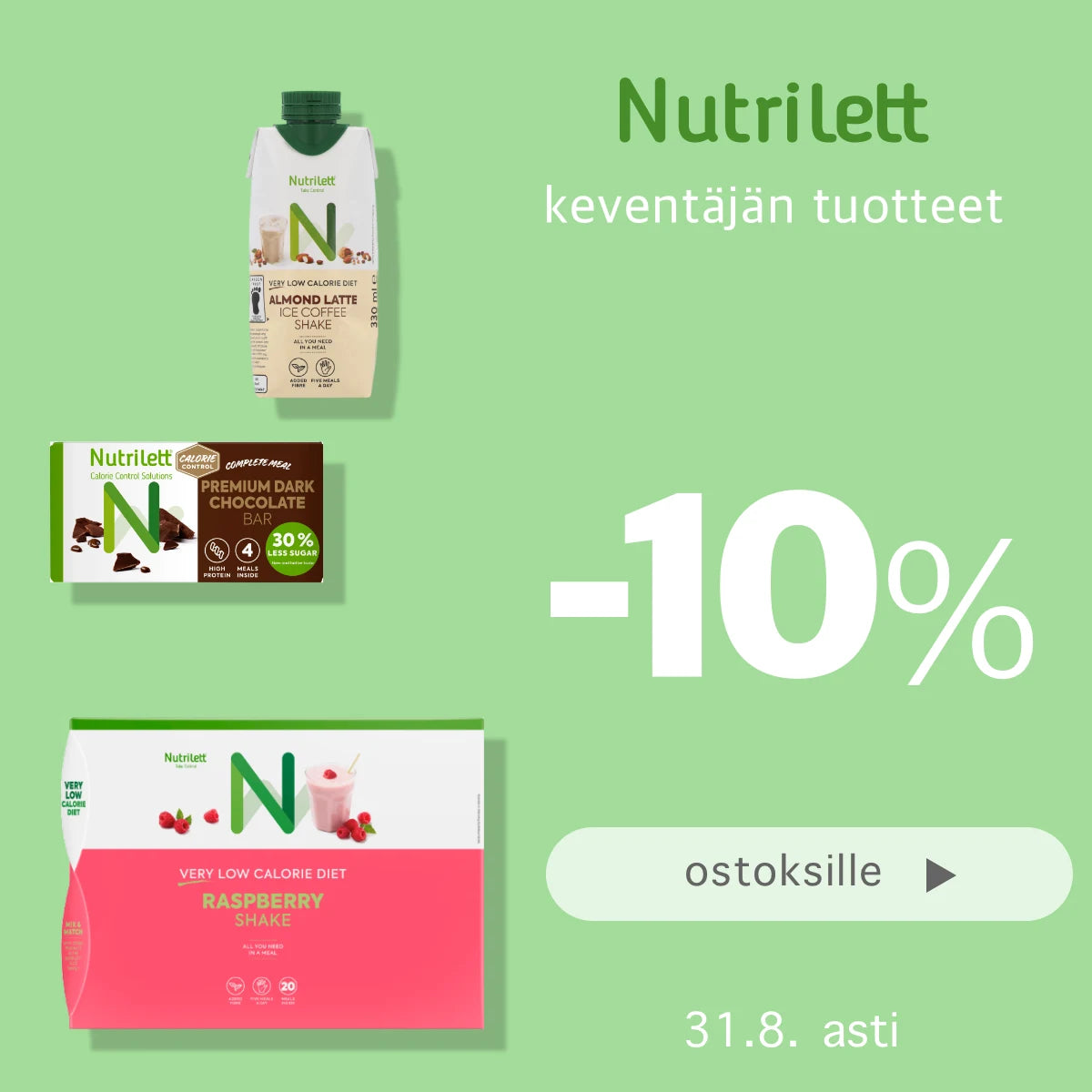 Nutrilett -10% elokuun ajan